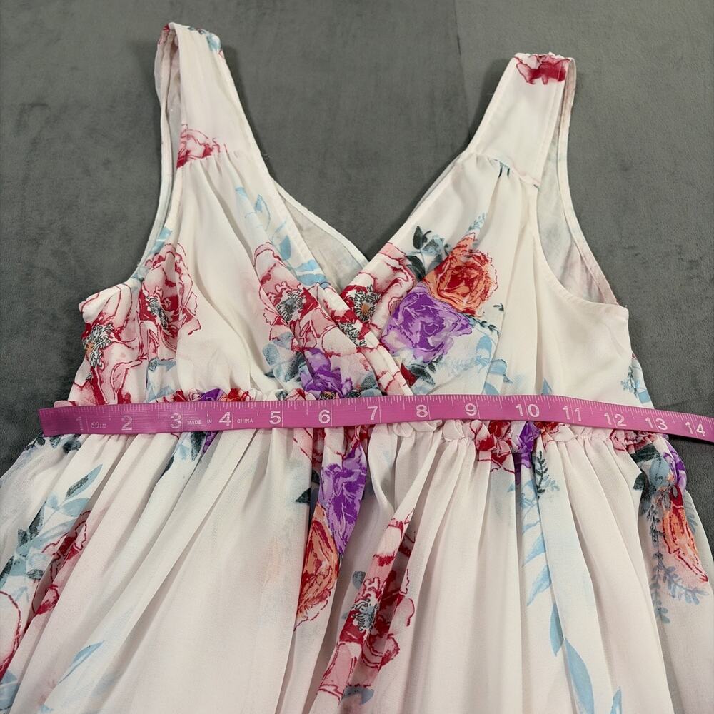 Free People Mini Dress Free Swinging Floral Sheer Boho Light Pink Small Charity - Picture 5 of 9
